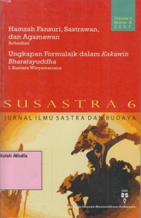 Susastra 6 = Jurnal ilmu sastra dan budaya